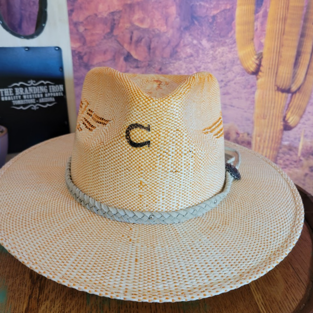  Women's Straw Fashion Hat "Topo Chico" by Charlie One Horse Front View